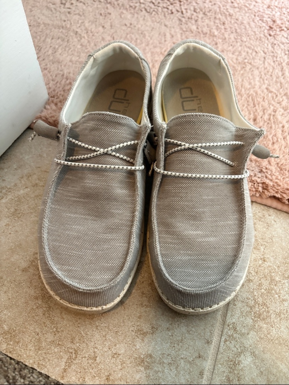 Hey Dude Casual Slip-On Loafers in gray Canvas